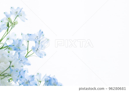 White and light blue flowers Mourning postcard - stock photo 96280681