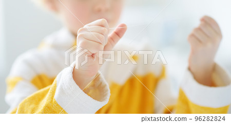 Preschooler boy cleaned teeth with dental floss and then is brushing his teeth with toothbrush carefully. Learning children proper oral hygiene. Dental medicine and healthcare of kids Preschooler boy cleaned teeth with dental floss and then is brushing his teeth with toothbrush carefully. Learning children proper oral hygiene. Dental medicine and healthcare of kids 96282824