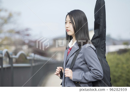 high school girl with a guitar high school girl with a guitar 96282939