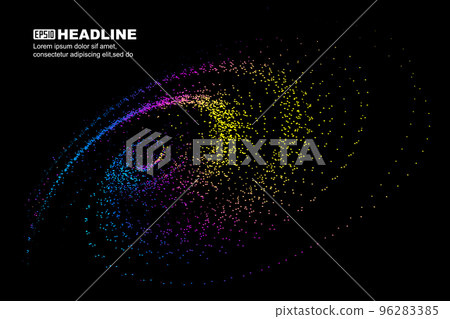 Colorful spiral particles and lines, communication technology background. 96283385