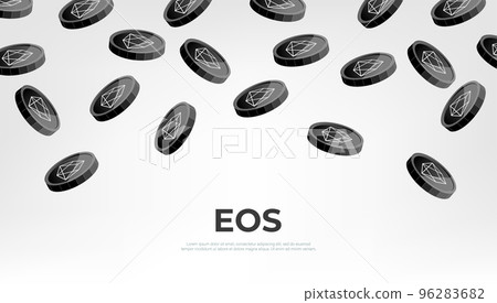 EOS coin falling from the sky. EOS cryptocurrency concept banner background. 96283682