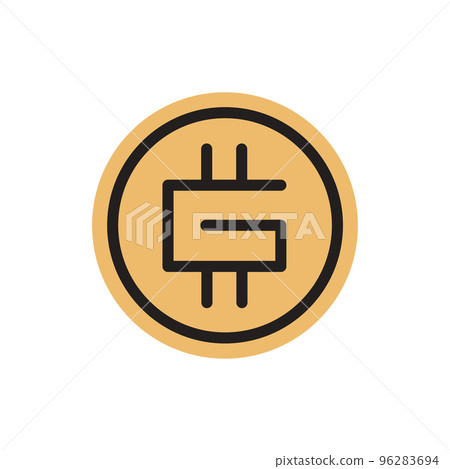 Green metaverse token (GMT) icon isolated on white background. Green metaverse token (GMT) icon isolated on white background. 96283694
