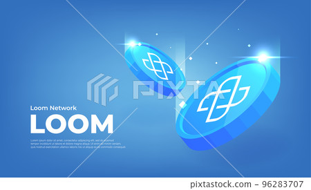 Loom Network (LOOM) coin cryptocurrency concept banner background. 96283707