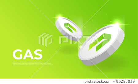 Gas coin cryptocurrency concept banner background. 96283839