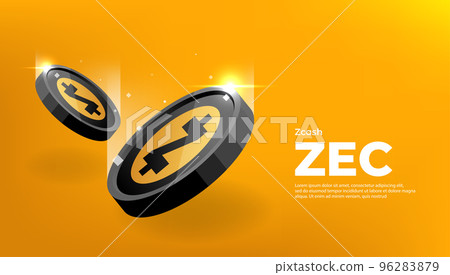 Zcash (ZEC) coin cryptocurrency concept banner background. Zcash (ZEC) coin cryptocurrency concept banner background. 96283879