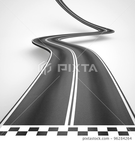 Uphill and winding road from start to finish.... - Stock Illustration ...
