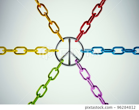 3D Rendering of united for peace 96284812