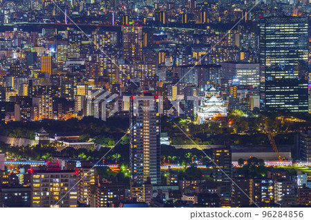 Night view of Osaka Castle from Abeno Harukas Observatory Night view of Osaka Castle from Abeno Harukas Observatory 96284856