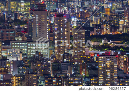 Night view of Osaka Castle from Abeno Harukas Observatory Night view of Osaka Castle from Abeno Harukas Observatory 96284857