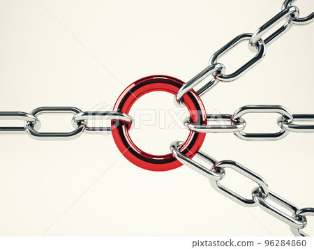 Cooperation business concept with chains. mixed media 96284860