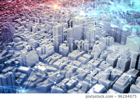 Futuristic city vision. mixed media 96284875