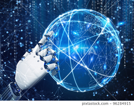 Future vision of a robot hand.3d rendering 96284915