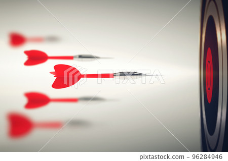 3D Rendering business competition with darts 96284946