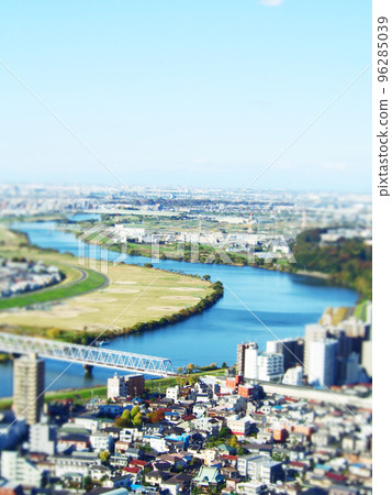 Scenery around Edogawa Tilt shift 96285039