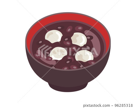 Illustration of shiratama zenzai in a bowl 96285318