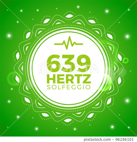 Beautiful Emblem of 639 Hertz. Solfeggio Frequency. Isolated Vector Illustration Beautiful Emblem of 639 Hertz. Solfeggio Frequency. Isolated Vector Illustration 96286101