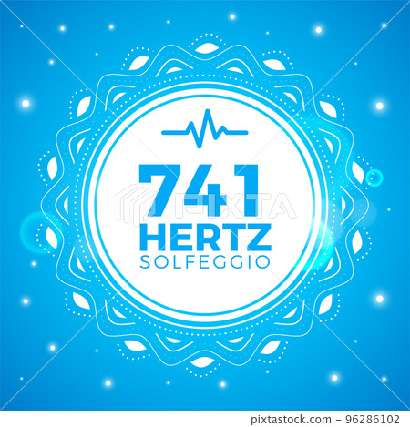 Beautiful Emblem of 741 Hertz. Solfeggio Frequency. Isolated Vector Illustration Beautiful Emblem of 741 Hertz. Solfeggio Frequency. Isolated Vector Illustration 96286102