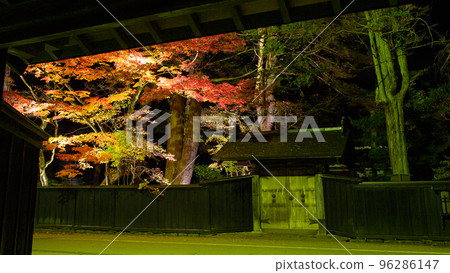 Kakunodate samurai residence lit up at night Beautiful autumn leaves of the Ishiguro family Kakunodate samurai residence lit up at night Beautiful autumn leaves of the Ishiguro family 96286147