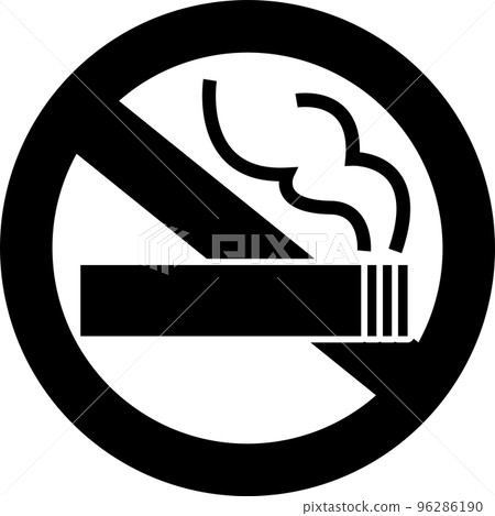 戒菸標誌的簡單象形圖 96286190