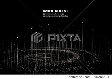 Dotted particle vortex, interconnected network technology large number background. 96286301