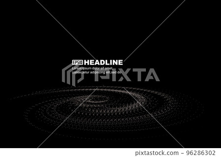 Dotted particle vortex, interconnected network technology large number background. Dotted particle vortex, interconnected network technology large number background. 96286302