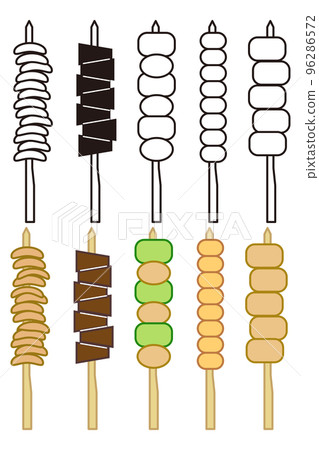 Yakitori simple set icon illustration set 96286572