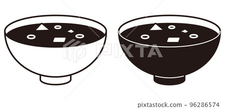 Miso soup monochrome icon illustration 96286574