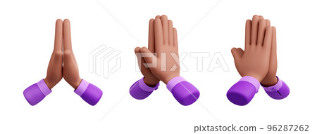 3d render pray, sorry gesture with black hands 96287262