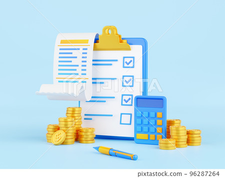 3d render, tax payment, financial business concept 96287264