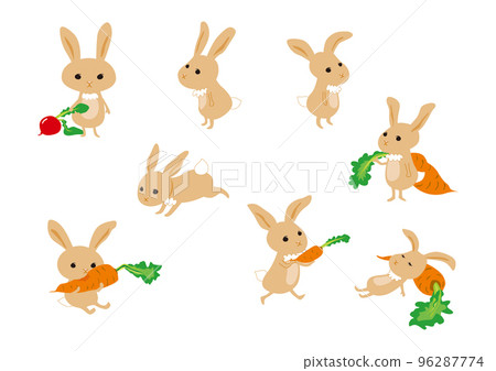 一隻可愛的野兔的插圖 96287774
