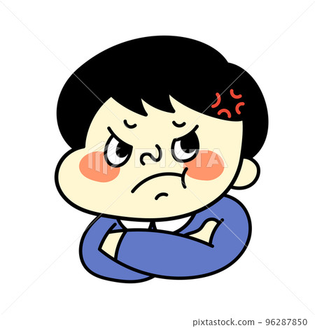 Frustrated and angry comical male character illustration material Frustrated and angry comical male character illustration material 96287850