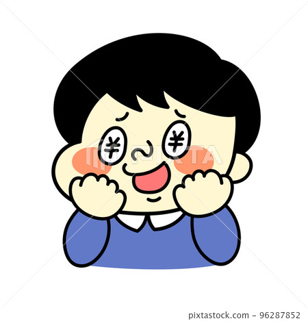 想著錢的漫畫男角色插畫素材 想著錢的漫畫男角色插畫素材 96287852