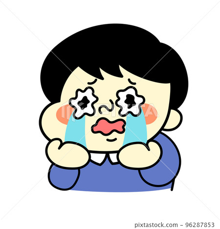 哭哭啼啼的搞笑男角色插畫素材 哭哭啼啼的搞笑男角色插畫素材 96287853