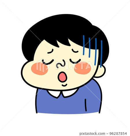 帶有悲傷表情的滑稽男性角色插畫素材 帶有悲傷表情的滑稽男性角色插畫素材 96287854