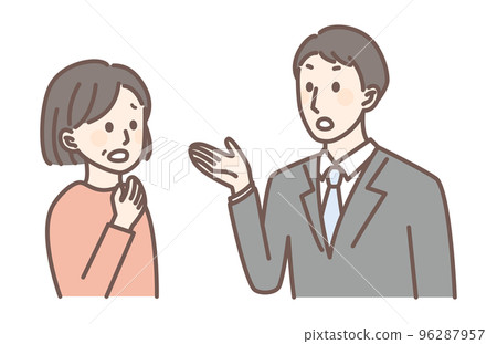 中年婦女與推銷員交談 96287957