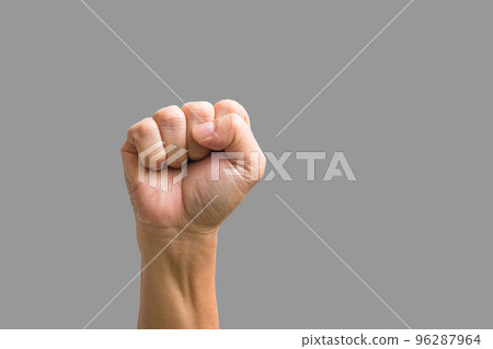 Male hand making a fist sign. Male hand making a fist sign. 96287964