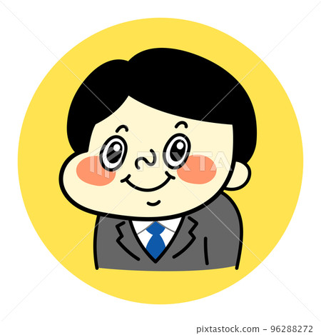 微笑滑稽的男性角色插圖素材業務 微笑滑稽的男性角色插圖素材業務 96288272