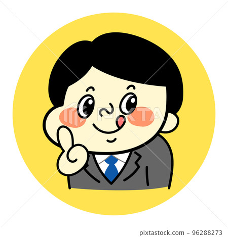 帶有指向姿勢的滑稽男性角色插畫素材 帶有指向姿勢的滑稽男性角色插畫素材 96288273