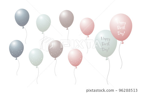 Glitter balloon illustration of 4 dull colors 96288513