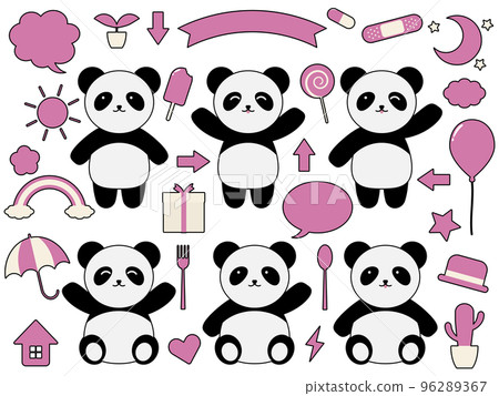 帶黑邊的可愛熊貓裝飾套裝 帶黑邊的可愛熊貓裝飾套裝 96289367