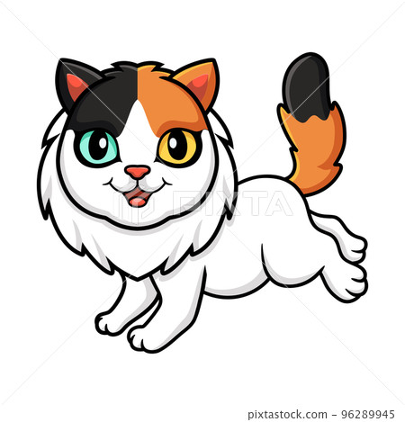 Cute turkish van cat cartoon 96289945