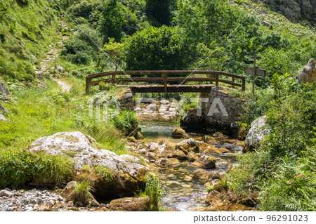 Wood bridge in Picos de Europa, Asturias, Spain Wood bridge in Picos de Europa, Asturias, Spain 96291023