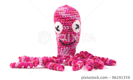 Crochet squid or octopus, isolated Crochet squid or octopus, isolated 96291359
