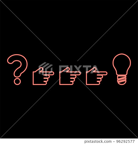 Neon problem solution concept red color vector illustration image flat style 96292577