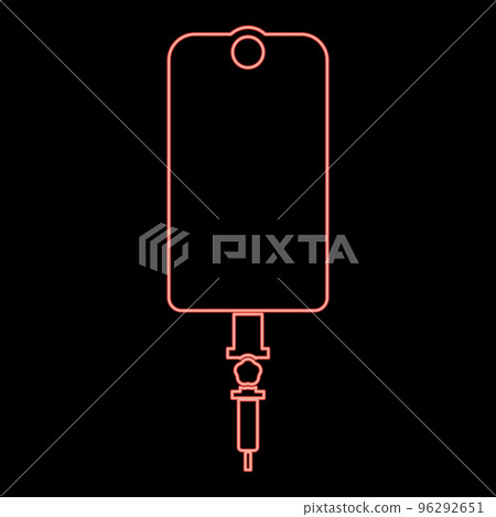 Neon dropper package bottle installator red color vector illustration image flat style Neon dropper package bottle installator red color vector illustration image flat style 96292651