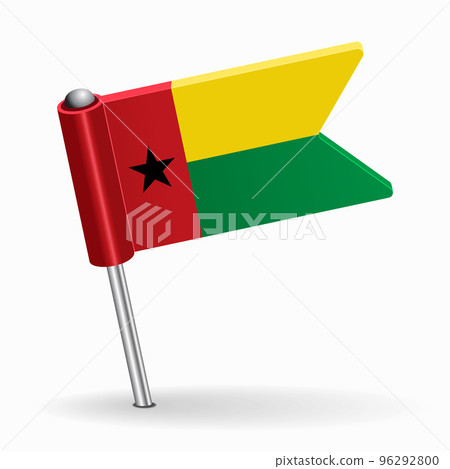 Guinea-Bissau flag map pointer layout. Vector illustration. 96292800