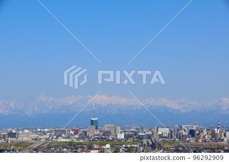 Spring, Toyama city, from Mt. Kureha 96292909