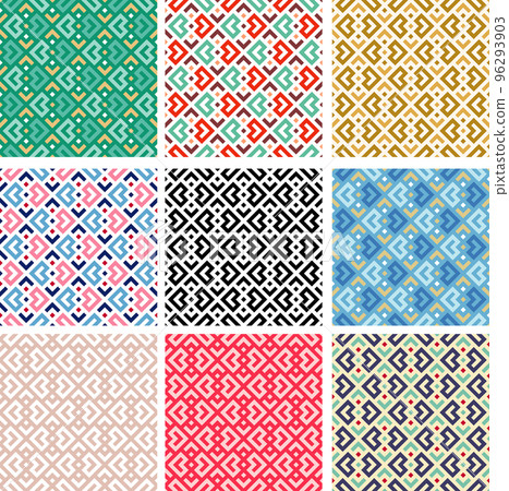Geometric abstract background. Vector abstract seamless pattern, many colour versions Geometric abstract background. Vector abstract seamless pattern, many colour versions 96293903