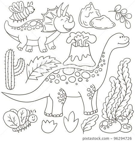 Coloring Illustration in hand drawn style. Children's drawings for your design Coloring Illustration in hand drawn style. Children's drawings for your design 96294726