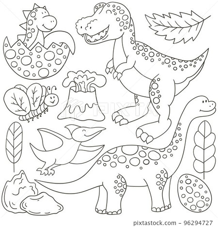 Coloring Illustration in hand drawn style. Children's drawings for your design Coloring Illustration in hand drawn style. Children's drawings for your design 96294727